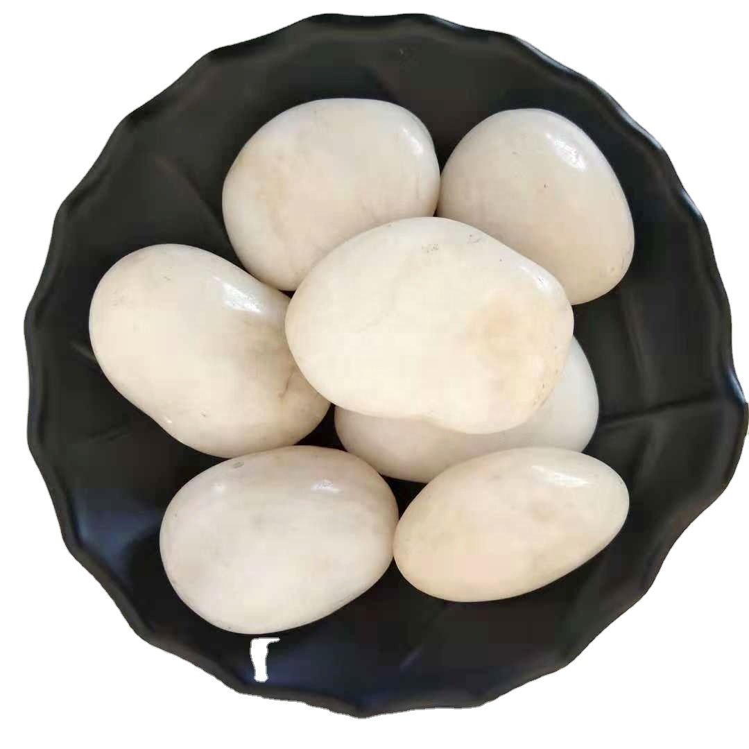 Industrial grade flat white river pebbles river engraved natural black pebble natural