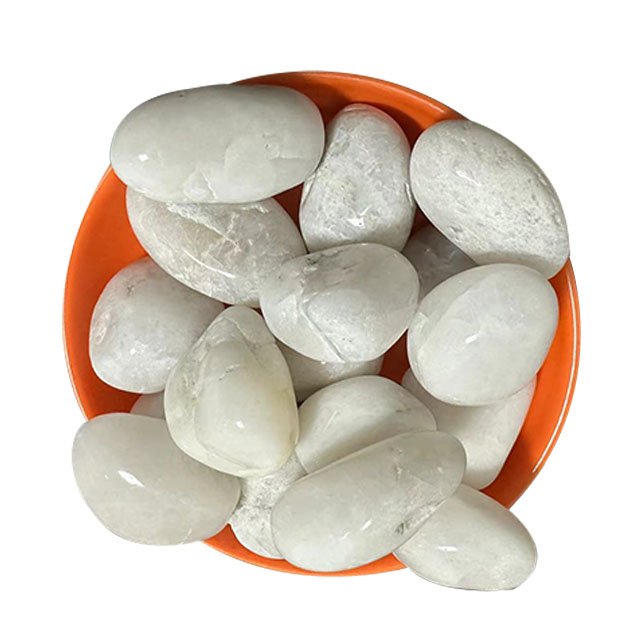 Industrial grade flat white river pebbles river engraved natural black pebble natural