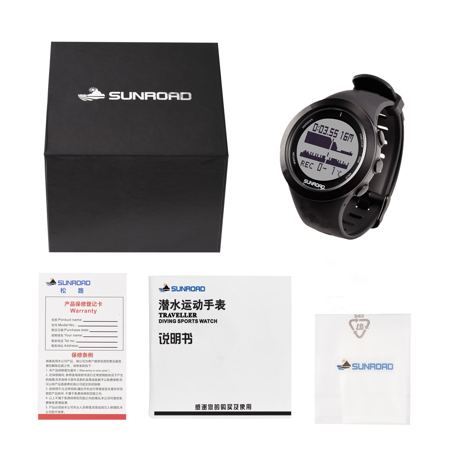 Time / alarm clock / countdown / running watch / temperature / El backlit Watch