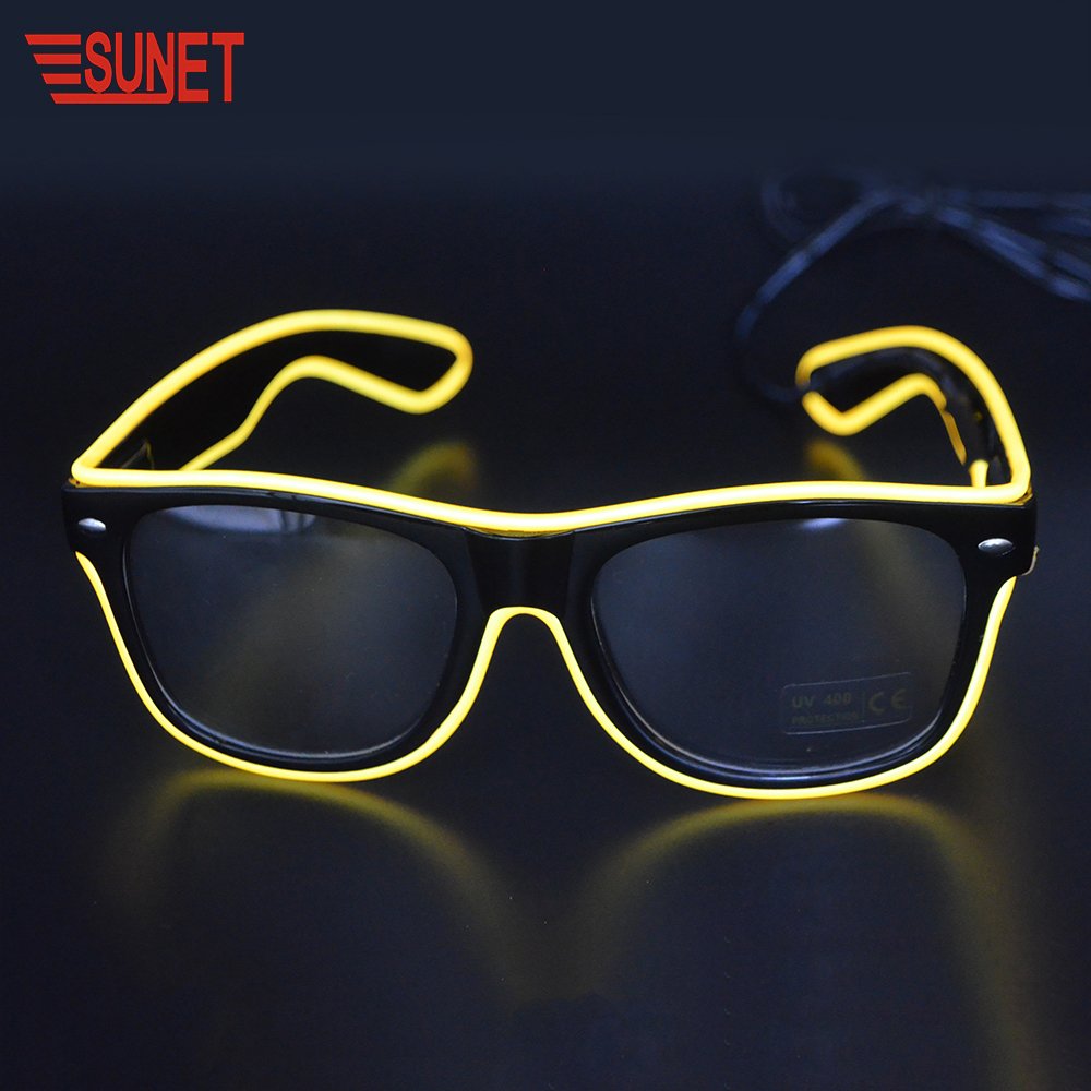 Best Selling SUNJET Custom Logo LED EL Wire Glasses For Party