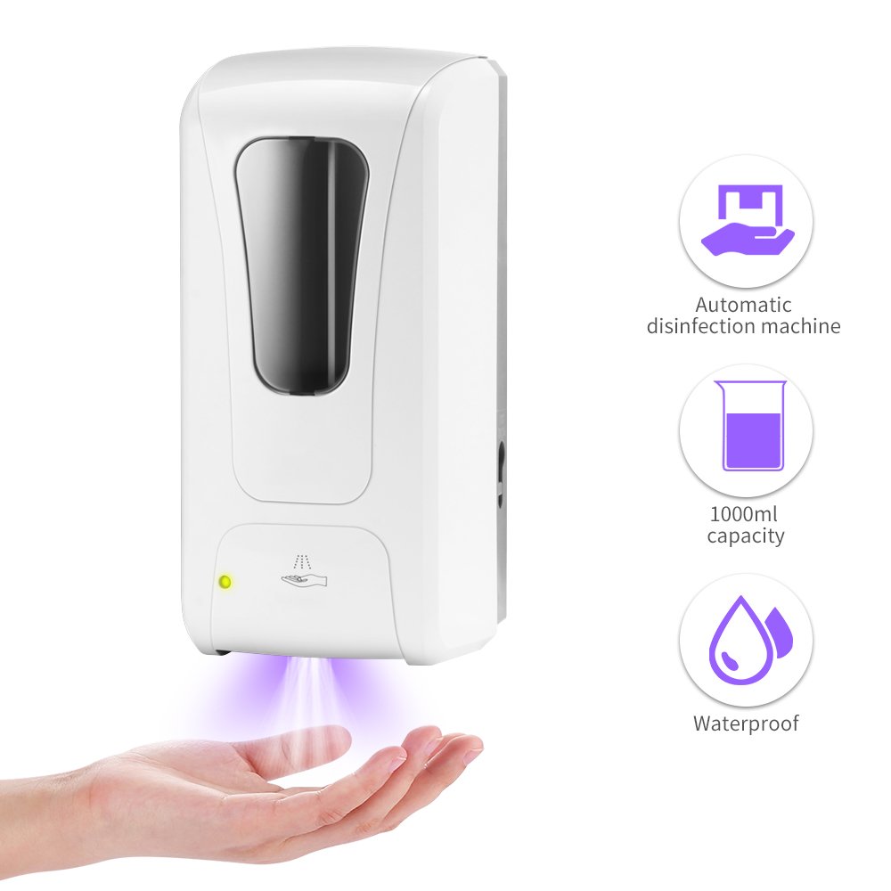 Dispensador electrico automatico de gel antiseptico para manos con sensor de alcohol montado en la pared tactil para el hogar