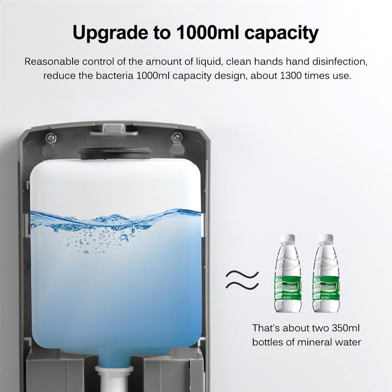 Dispensador electrico automatico de gel antiseptico para manos con sensor de alcohol montado en la pared tactil para el hogar