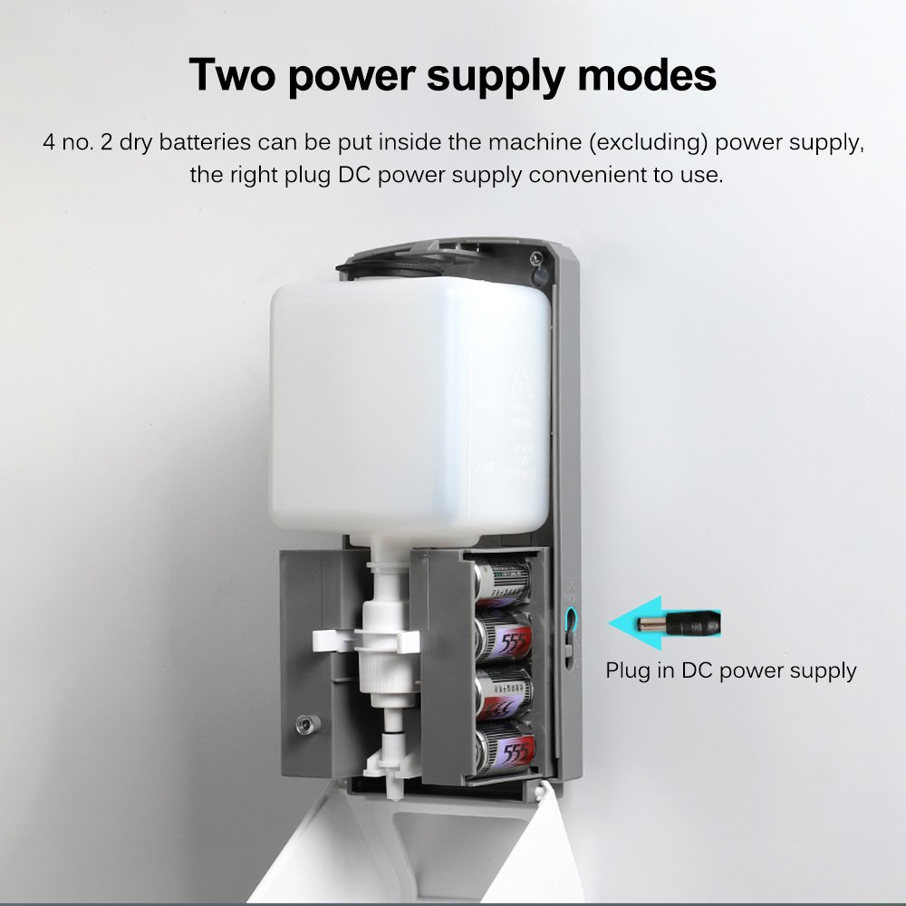 Dispensador electrico automatico de gel antiseptico para manos con sensor de alcohol montado en la pared tactil para el hogar