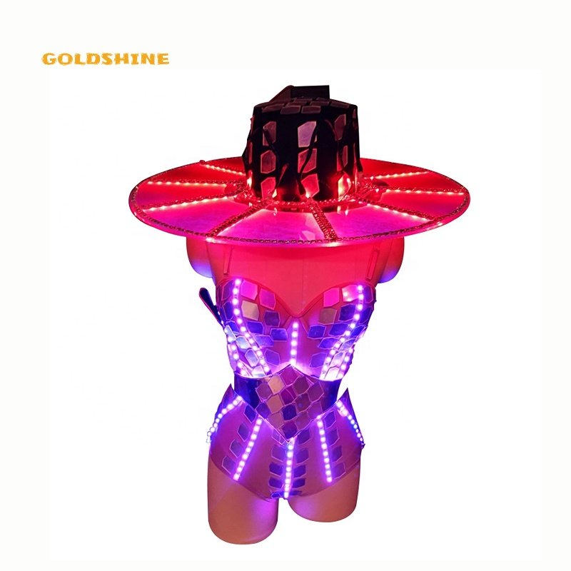 LED glowing woman clothing led costume stage jacket dancer suit led light costume for stage dj disco dancing for dance