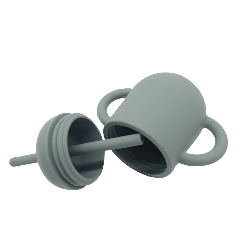 100% Food Silicone Baby Sippy Cups with Straw Handles Holder Kids Toddler Children Silicon Drinking Water Training Sippy Cup