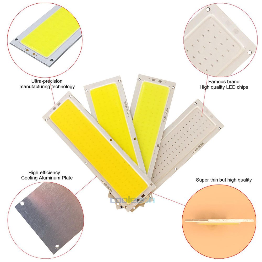 120x36mm COB light board LED surface light source cold and warm natural white blue red 12V 10W led light strip chip