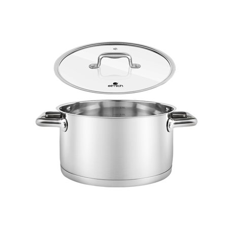 High quality stainless steel pots 5-layer bottoms Elmich Berlin EL 3981 size 18 and 20 cm