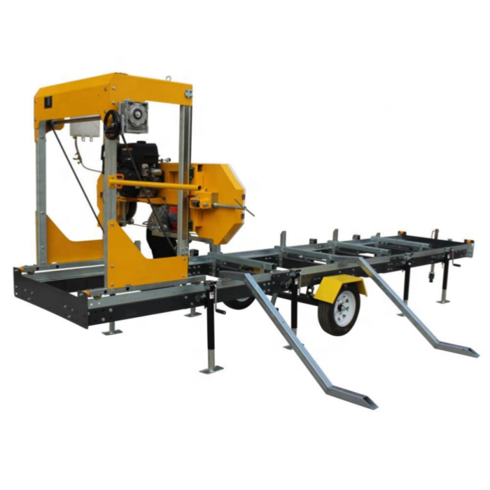 Manual/Automatic Wood Cutting Saw Machines Electricity/Gasoline/Diesel Wheels Trailer Sawmill Horizontal Bandsaw Sawmill Machine