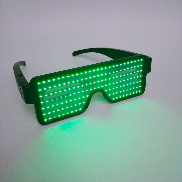 New Product Custom Logo color Programmable LED Luminous Animation Rechargeable USB message led Glasses For Party