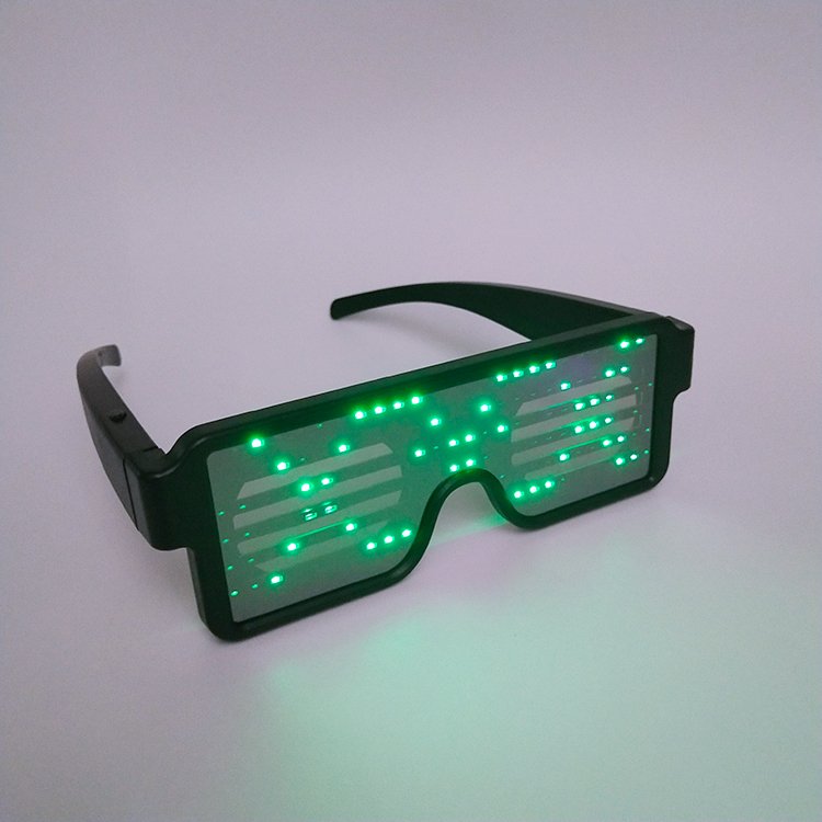 New Product Custom Logo color Programmable LED Luminous Animation Rechargeable USB message led Glasses For Party