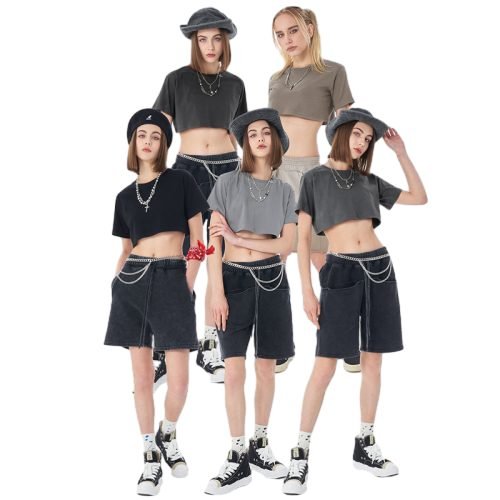 Custom Logo Fashion Hot Blank 100% Cotton Women Crop Top T Shirts For Printing
