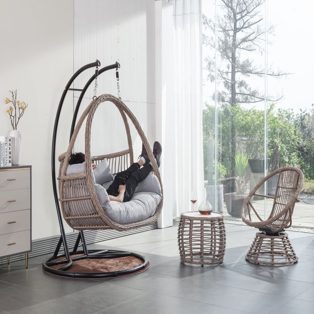 Muebles de al aire libre del del Patio sillas colgantes silla de mimbre de mimbre de huevo columsillas para el Hotel y el uso de