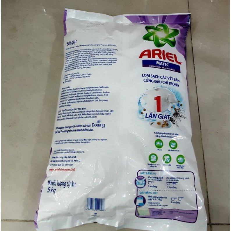 FREE SAMPLE Ariell Lavender Detergent Powder bag 5kg - White Washing Powder detergent - Laundry Detergent Distributors Powder