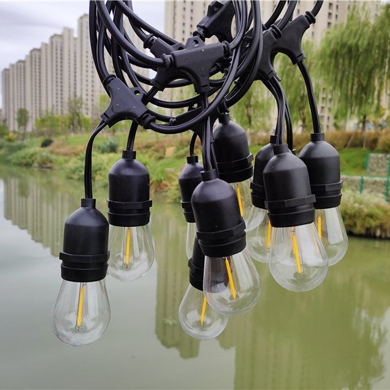 10m 15m 48ft outdoor Energy Saving Globe String Lights S14 Clear LED Bulbs Festoon Patio Strong String Lights