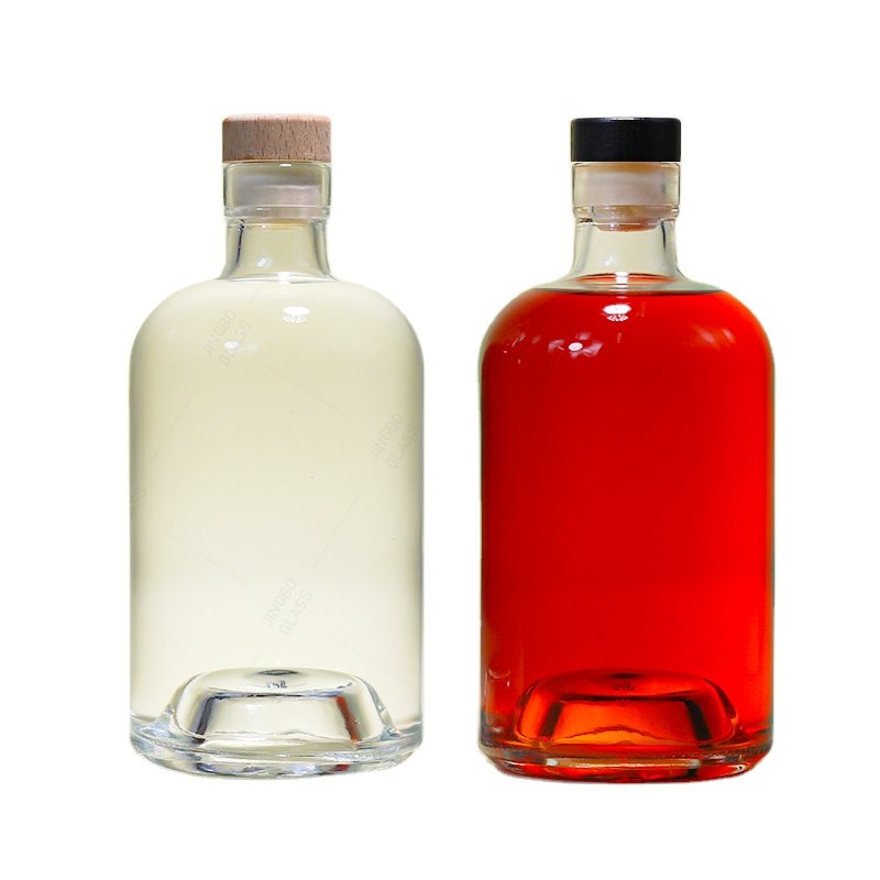Factory price Warehouse 500ml 700ml 750ml Botella De Vidrio Para El Vodka Tequila Whisky Glass Bottles with Cork caps