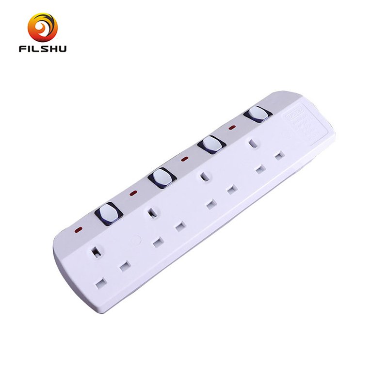 China Supplier Extension Socket Power Board 4-Gang Surge Protected Power Strip