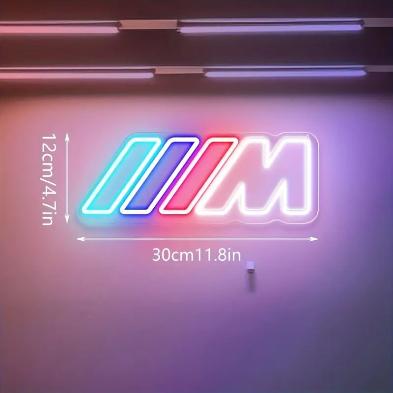 5V USB Powered Brightness Adjustable Wall Hanging IIIM Car led light Neon Signs for Garage Wall Decor