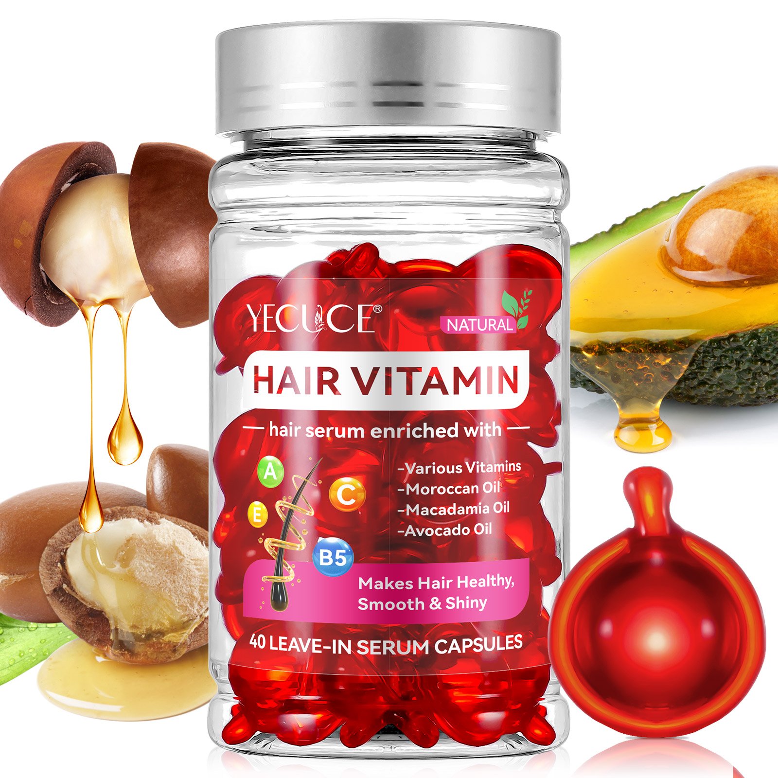 No Rinse Vitaminas Para El Cabello Hair Vitamin Hair Treatment Serum Enriched With Moroccan Macadamia Avocado Oil For Women Men