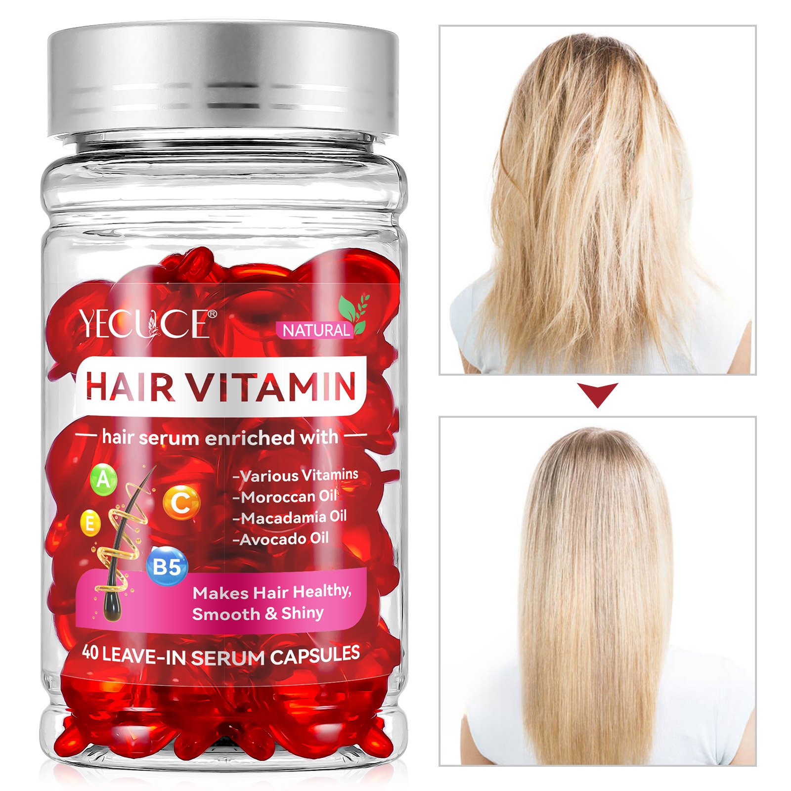 No Rinse Vitaminas Para El Cabello Hair Vitamin Hair Treatment Serum Enriched With Moroccan Macadamia Avocado Oil For Women Men