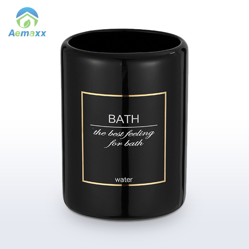 Ceramic Black bathroom set toilet accessories soap dispenser toothbrush holder tooth brush soap dispenser