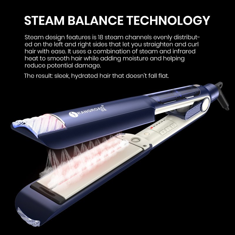 Professional Tourmaline Ceramic Strong Steampod Style Steam and Infrared Hair Straightener Flat Iron Plancha Para el Cabello