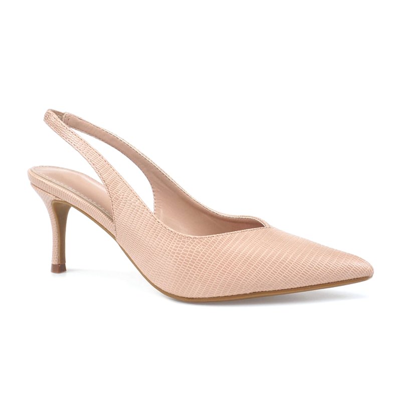 Lizard slingback Adapt to any setting sandals new Fashion design mule shoes Elegant women's mid high heel pumps