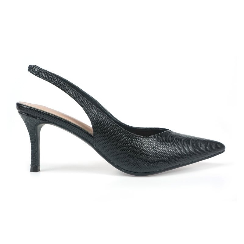 Lizard slingback Adapt to any setting sandals new Fashion design mule shoes Elegant women's mid high heel pumps