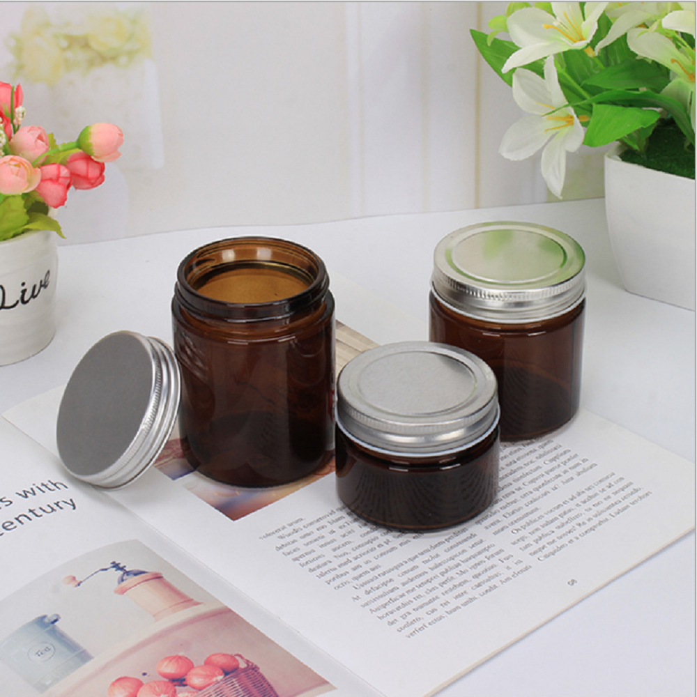 Wholesale 8oz 10oz 12oz candle glass jars in amber color