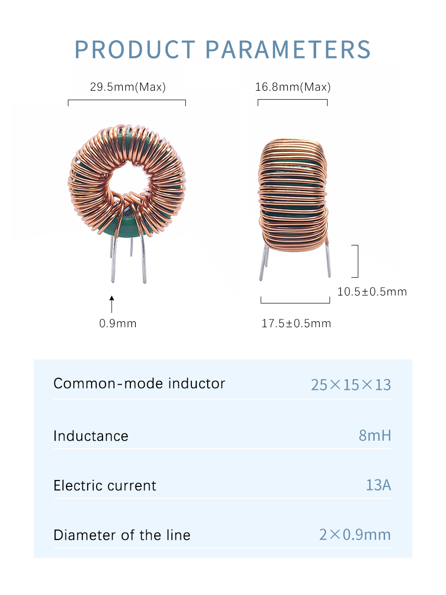 Guangyu Toroidal 8mH 10mH Common Mode Power Inductor use in Audio Equipment Passive Components Inductors