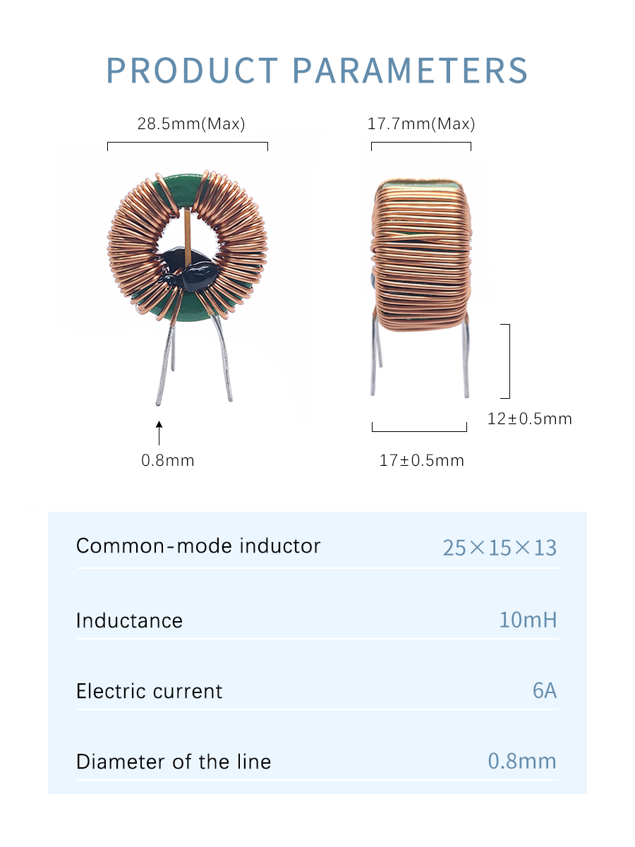 Guangyu Toroidal 8mH 10mH Common Mode Power Inductor use in Audio Equipment Passive Components Inductors