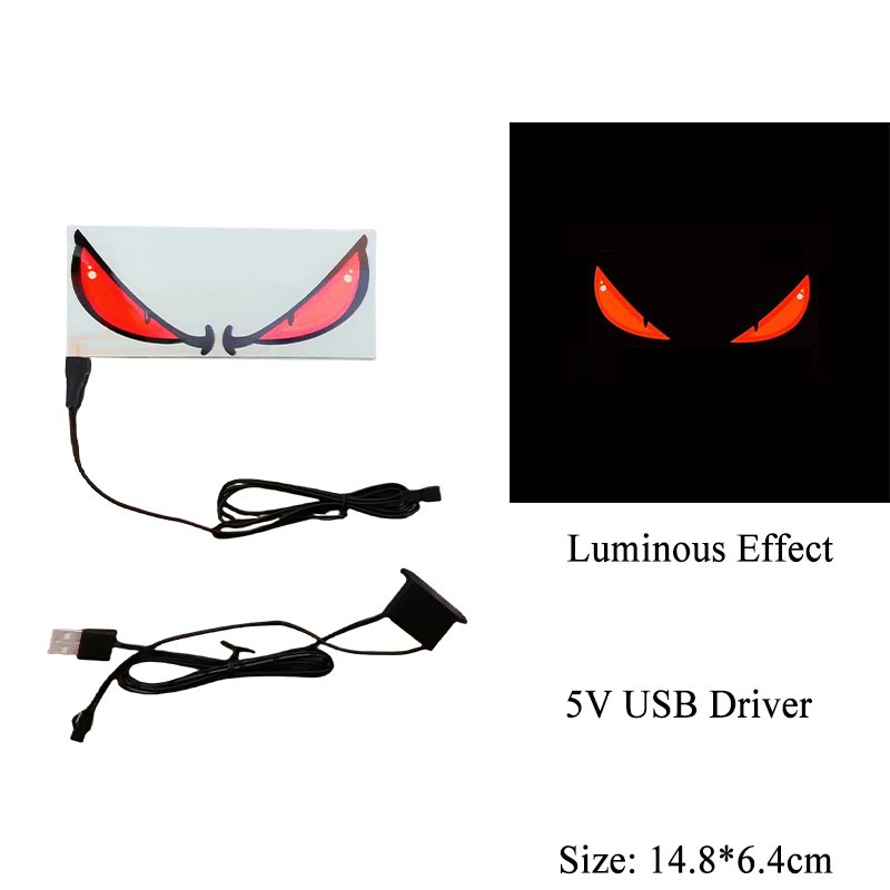 Night Vision Warning Stickers devil eye EL Product Enthusiasts popular car decoration led glowing car sticker LED