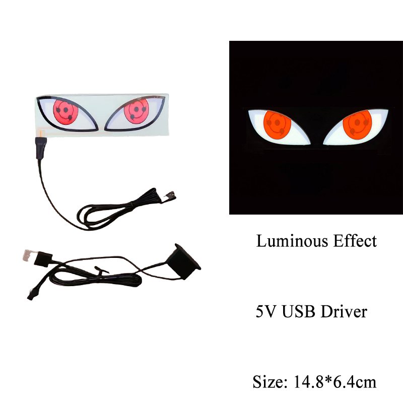 Night Vision Warning Stickers devil eye EL Product Enthusiasts popular car decoration led glowing car sticker LED