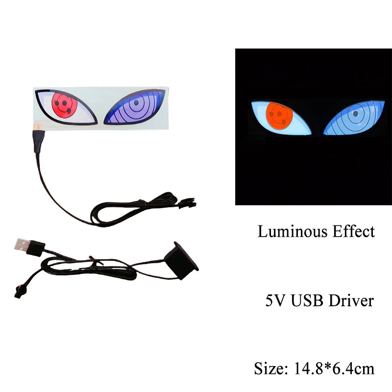Night Vision Warning Stickers devil eye EL Product Enthusiasts popular car decoration led glowing car sticker LED