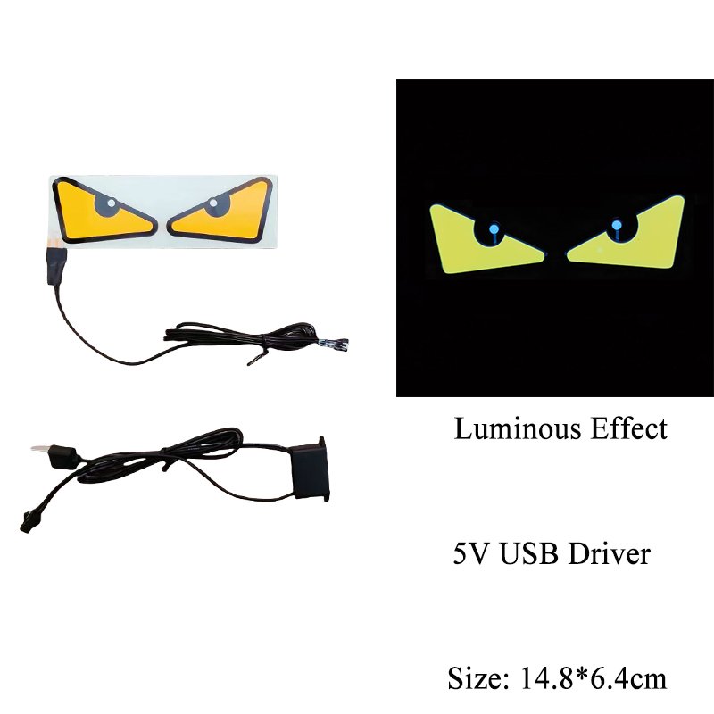 Night Vision Warning Stickers devil eye EL Product Enthusiasts popular car decoration led glowing car sticker LED
