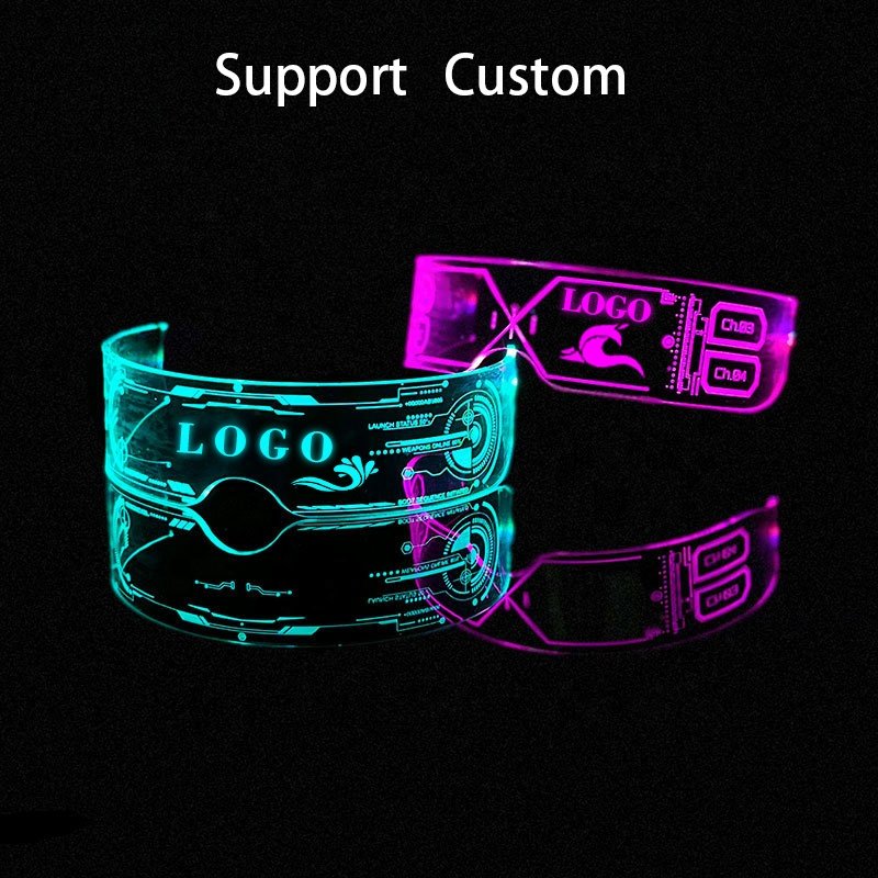 Nicro El Wire Party Luminous Halloween Decoration Costume Party Supplies Decoration Led Glasses Light Up DJ