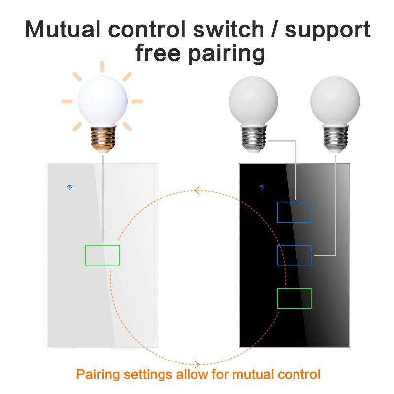 US tecnologia inteligente para el hogar no neutral /neutral tuya wifi touch wall switch smart home casa inteligente smart home