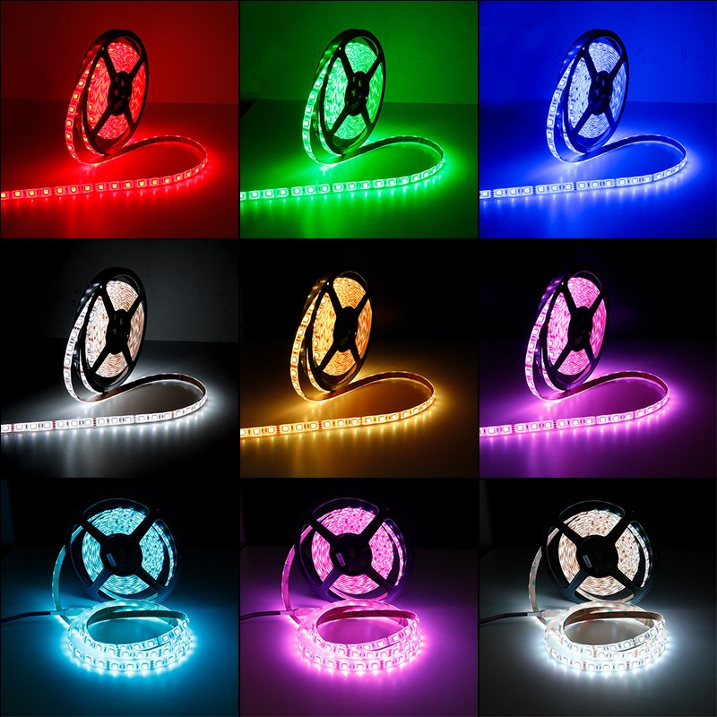 IP20 44 Key IR Remote Controlled 5050 5M 150LED 12V RGB LED Strip Light With Power Adapter