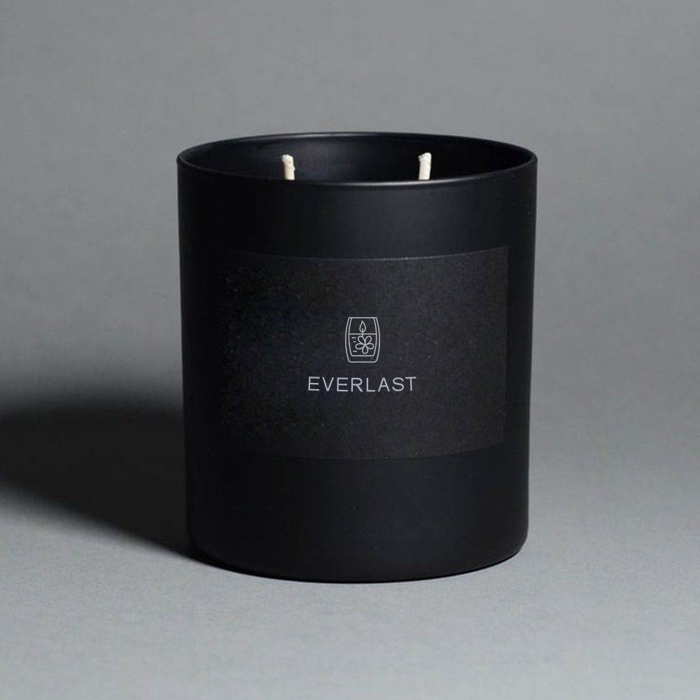 New arrival matte black empty glass candle jars with cork lids 7.5oz 200ml glass holders containers vessels for candles