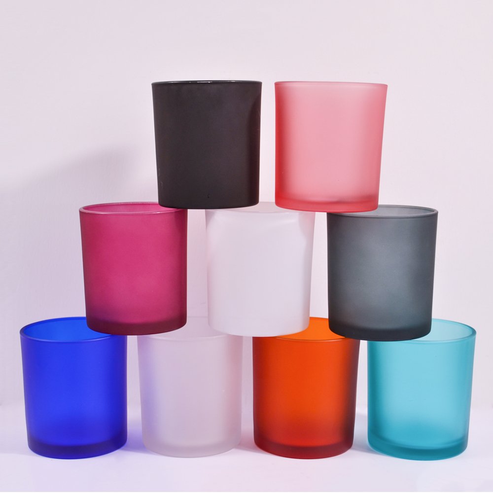 New arrival matte black empty glass candle jars with cork lids 7.5oz 200ml glass holders containers vessels for candles