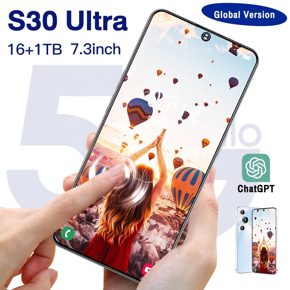 Mobile Phones s30 ultra 5G smartphone 16g+1TB 7.3 Inch Original Android13 Cell Phone Celular Low Price Telephone