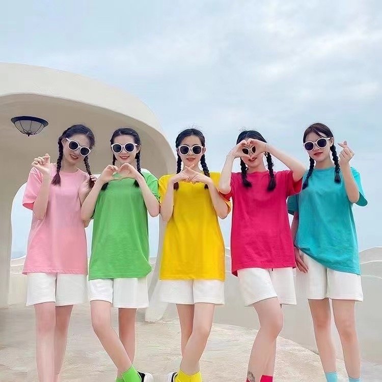 high quality custom Printed Short Sleeve plus size Oversized 100% cotton t shirt Blank Undefined girls women's t-shirts