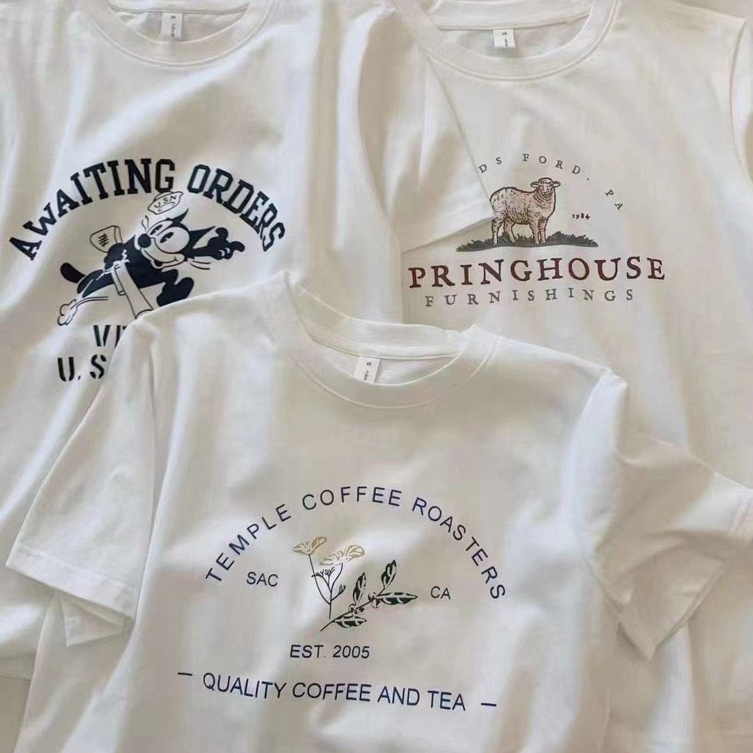 high quality custom Printed Short Sleeve plus size Oversized 100% cotton t shirt Blank Undefined girls women's t-shirts
