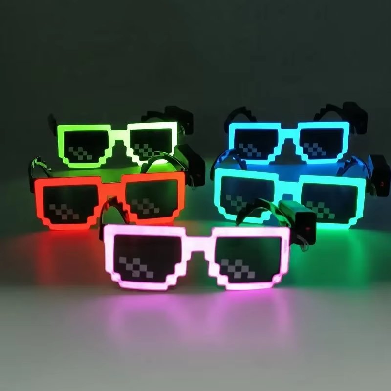 party essentials wholesale products multicolor luminous glow glitter popular EL Product Enthusiasts led luster luminous glasses