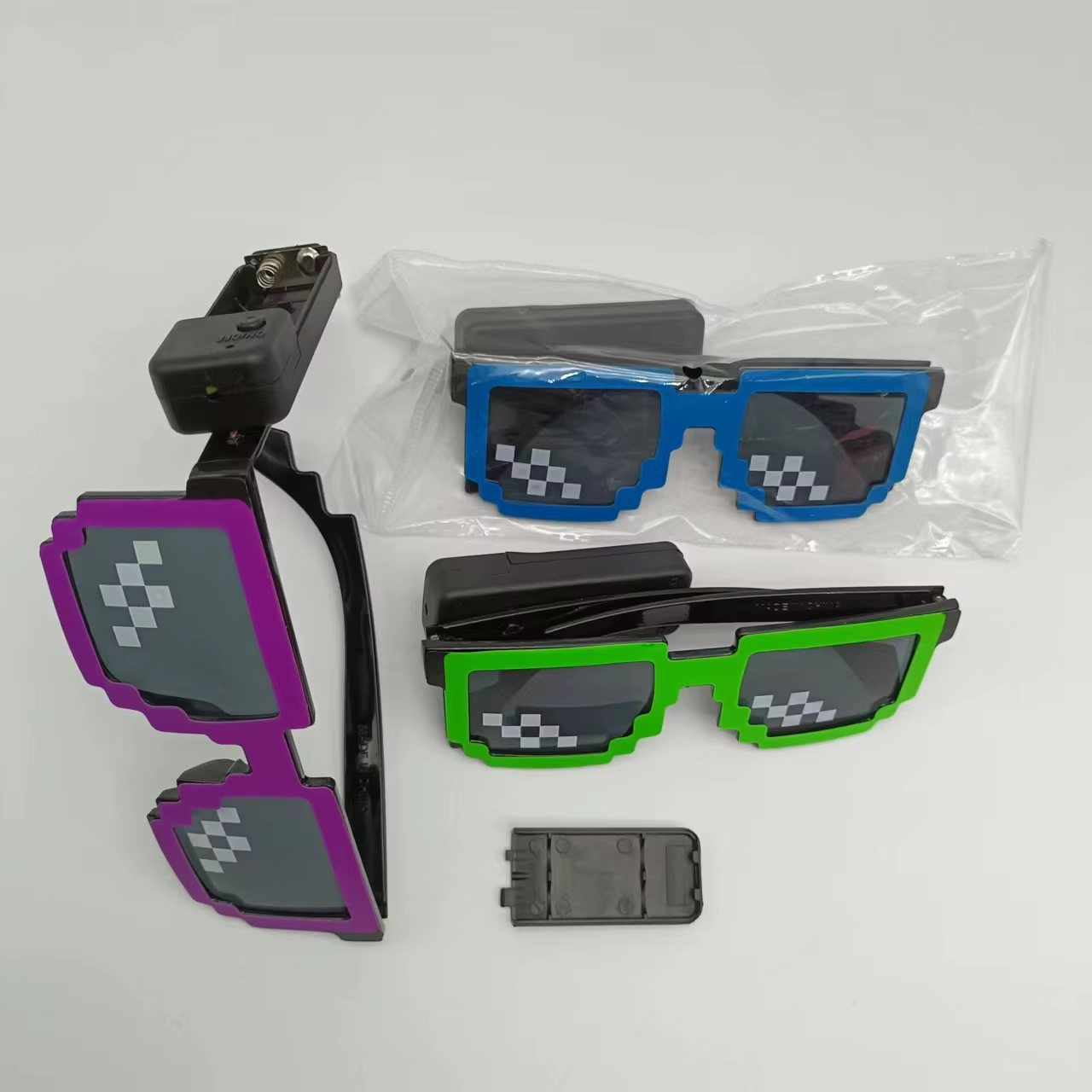 party essentials wholesale products multicolor luminous glow glitter popular EL Product Enthusiasts led luster luminous glasses