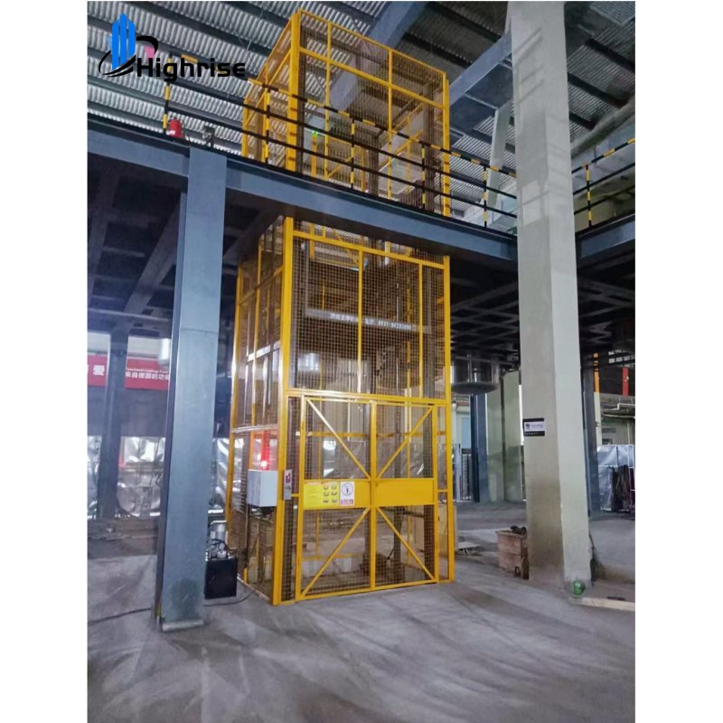 China Factory Hydraulic double guide rail type lifting cargo elevator for warehouse