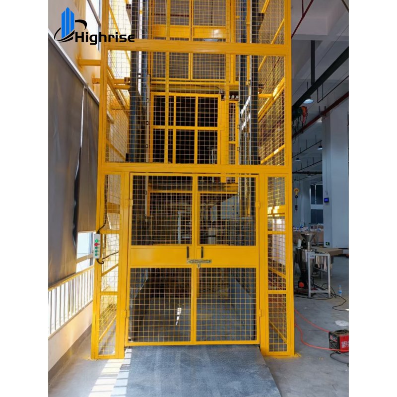 China Factory Hydraulic double guide rail type lifting cargo elevator for warehouse