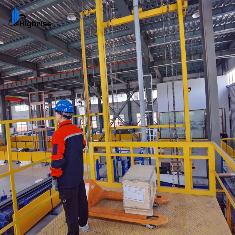 China Factory Hydraulic double guide rail type lifting cargo elevator for warehouse