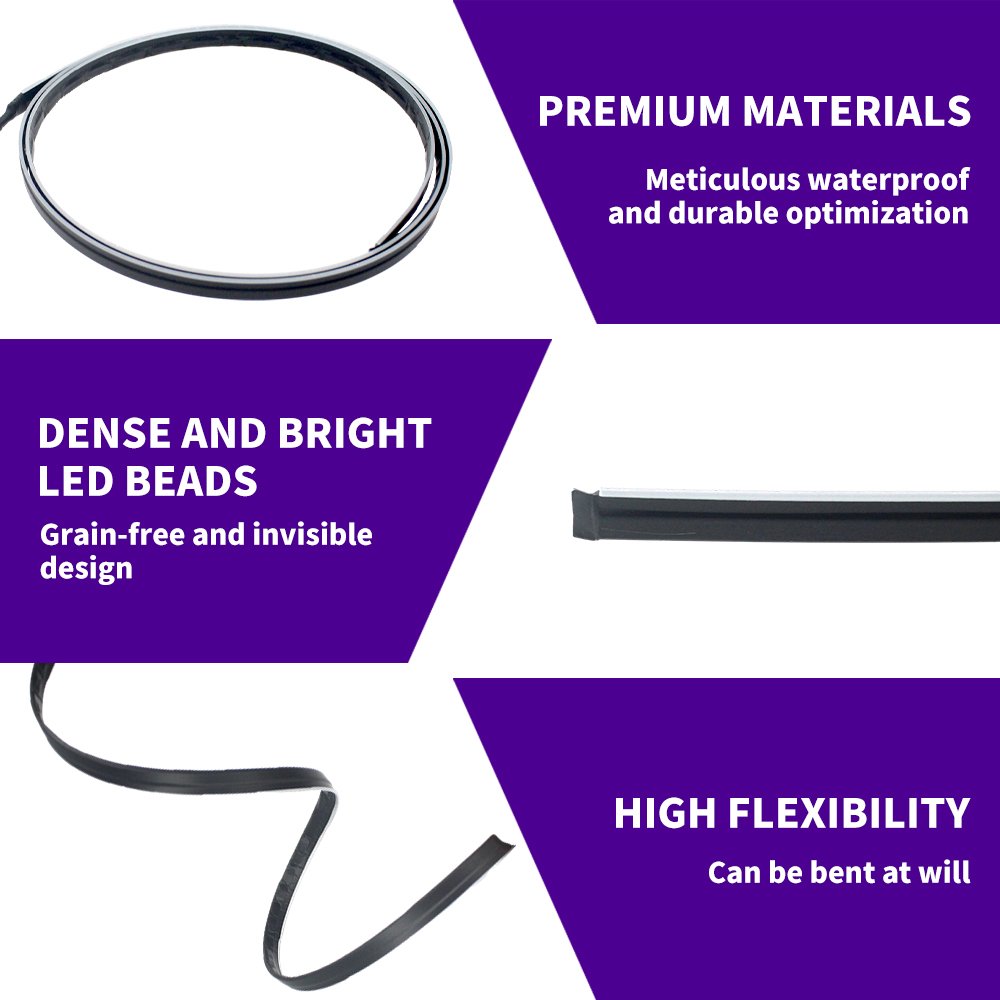 AMS Car Interior LED Atmosphere Lights RGB Neon Ambient Light EL Wire Kit APP Control Fiber Optic Strip Auto Decorative Lamp