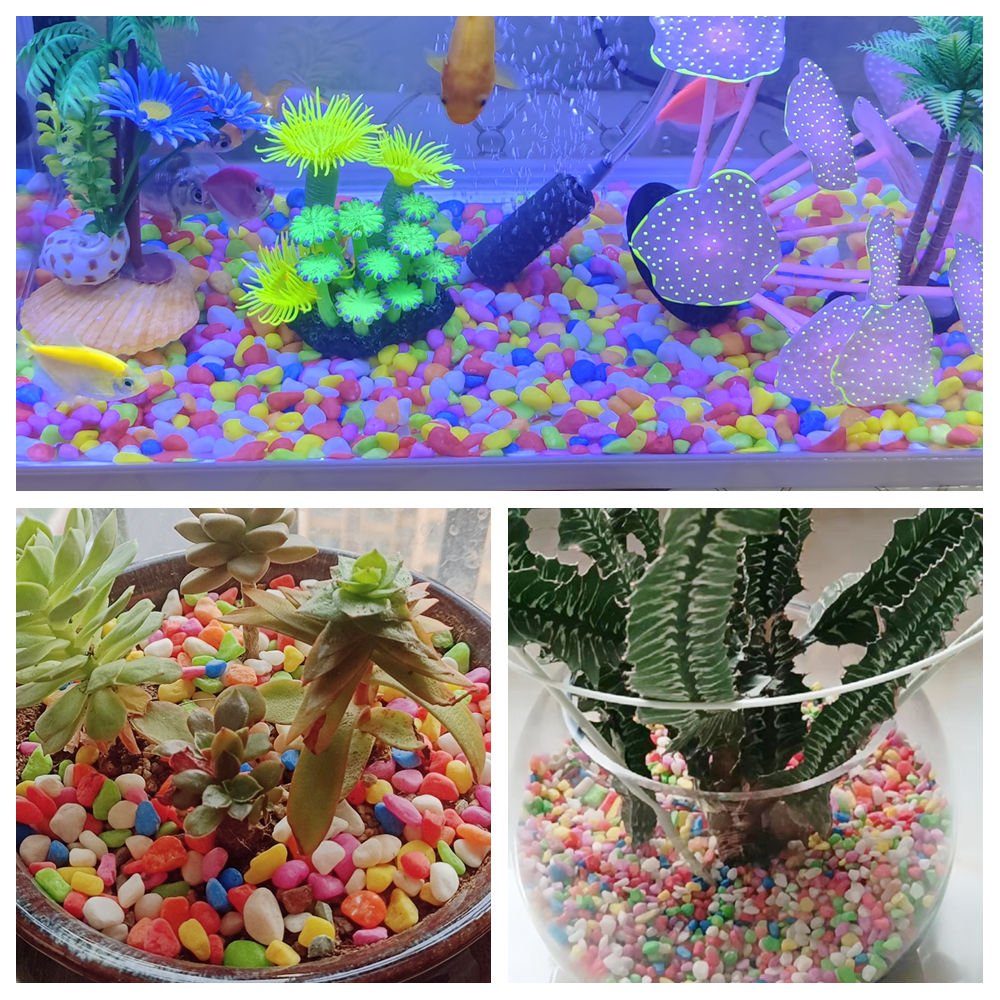 Hot Sale dyed Colored Tumble gravel river stone pebbles Cobbles Rocks Aquarium Fish Tank Decoration plants Garden Landscaping