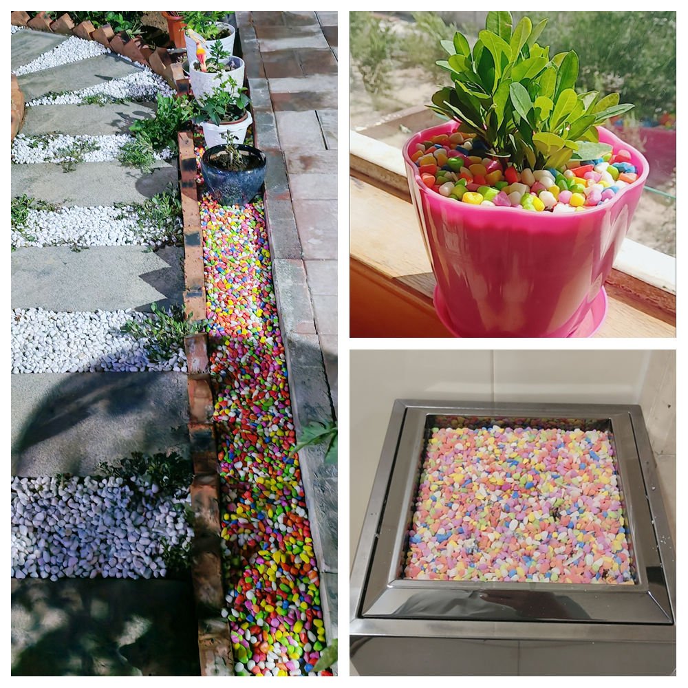 Hot Sale dyed Colored Tumble gravel river stone pebbles Cobbles Rocks Aquarium Fish Tank Decoration plants Garden Landscaping